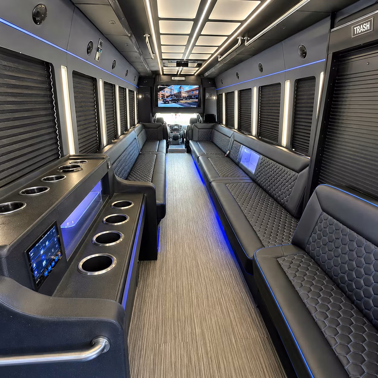 Hampton Bachelor & Bachelorette Transportation party bus interior