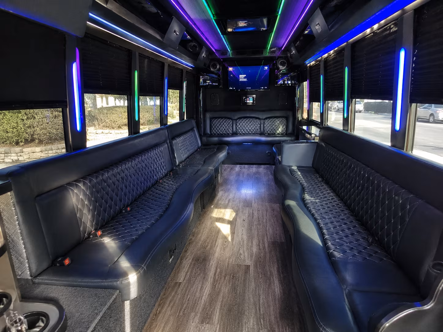Hampton Birthday, Sweet 16, & Quinceañera Transportation party bus exterior