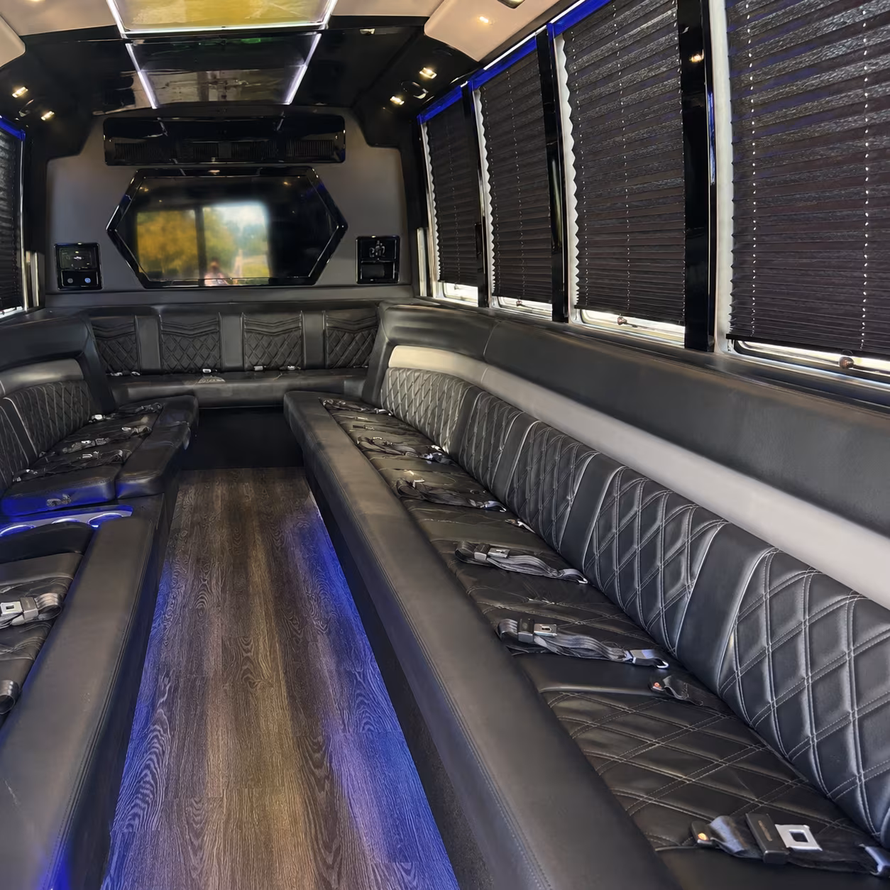 Hampton Birthday, Sweet 16, & Quinceañera Transportation party bus exterior