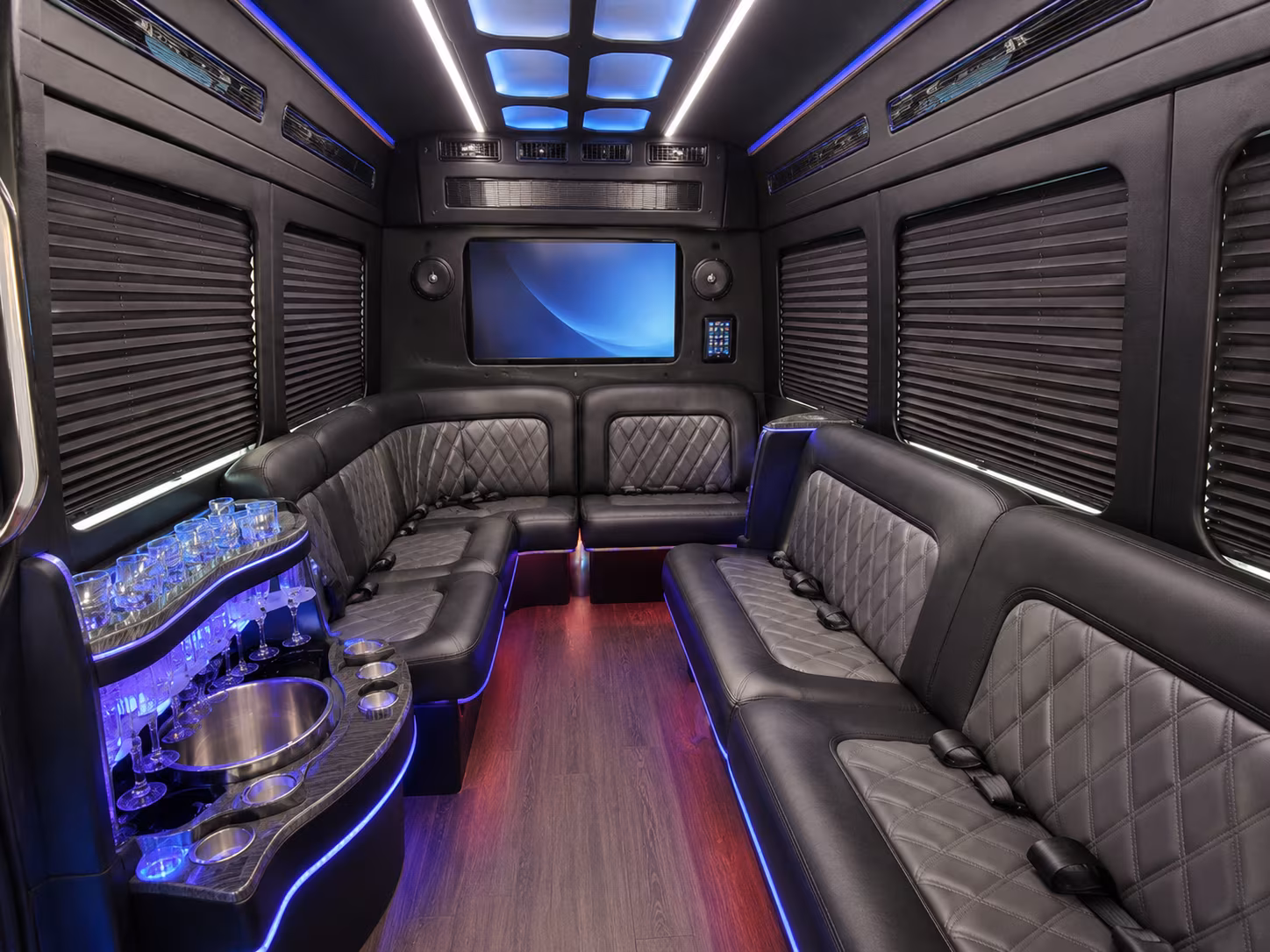 Hampton Corporate Transportation party bus exterior