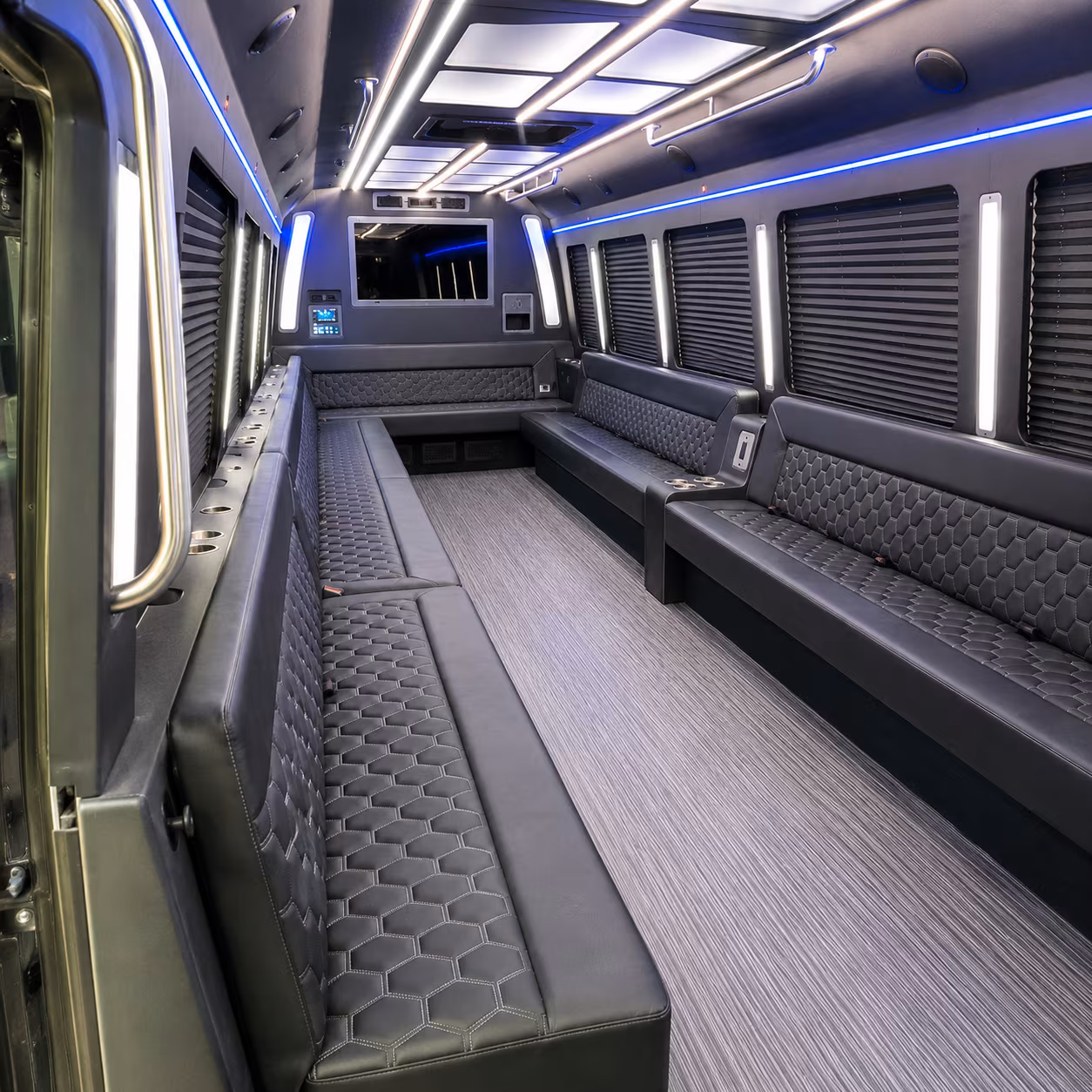 Hampton Private Event Transportation party bus exterior