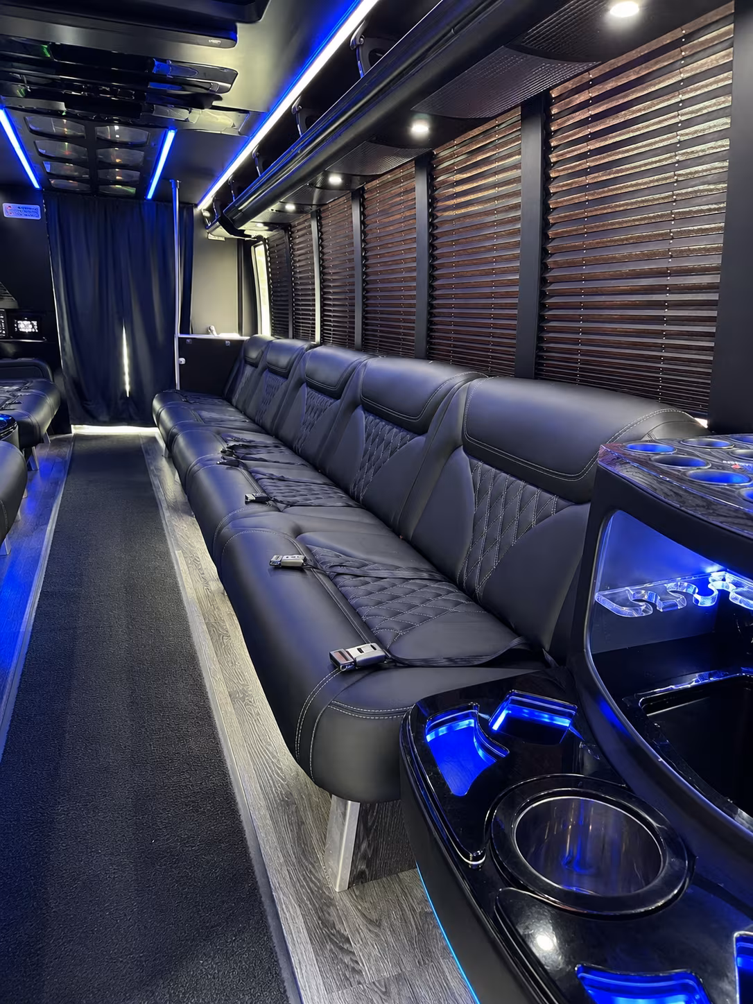 Hampton Private Event Transportation party bus exterior