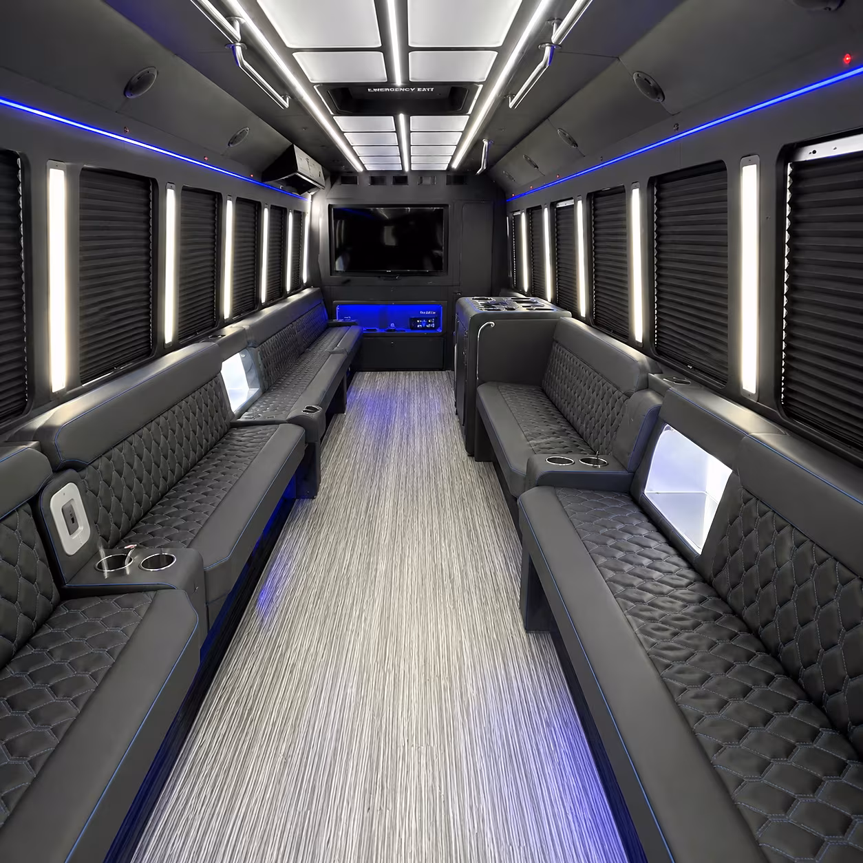 Hampton Prom & Homecoming Transportation party bus interior