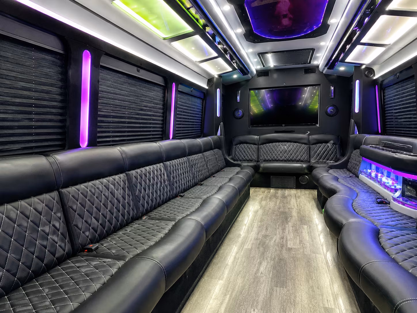 Hampton Prom & Homecoming Transportation party bus interior