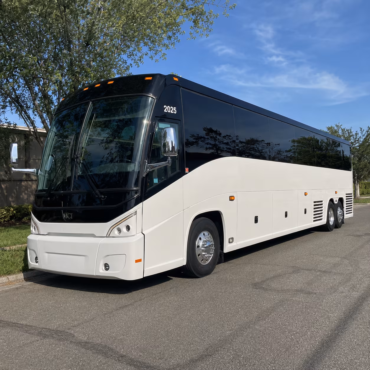 Hampton School Event Transportation party bus exterior