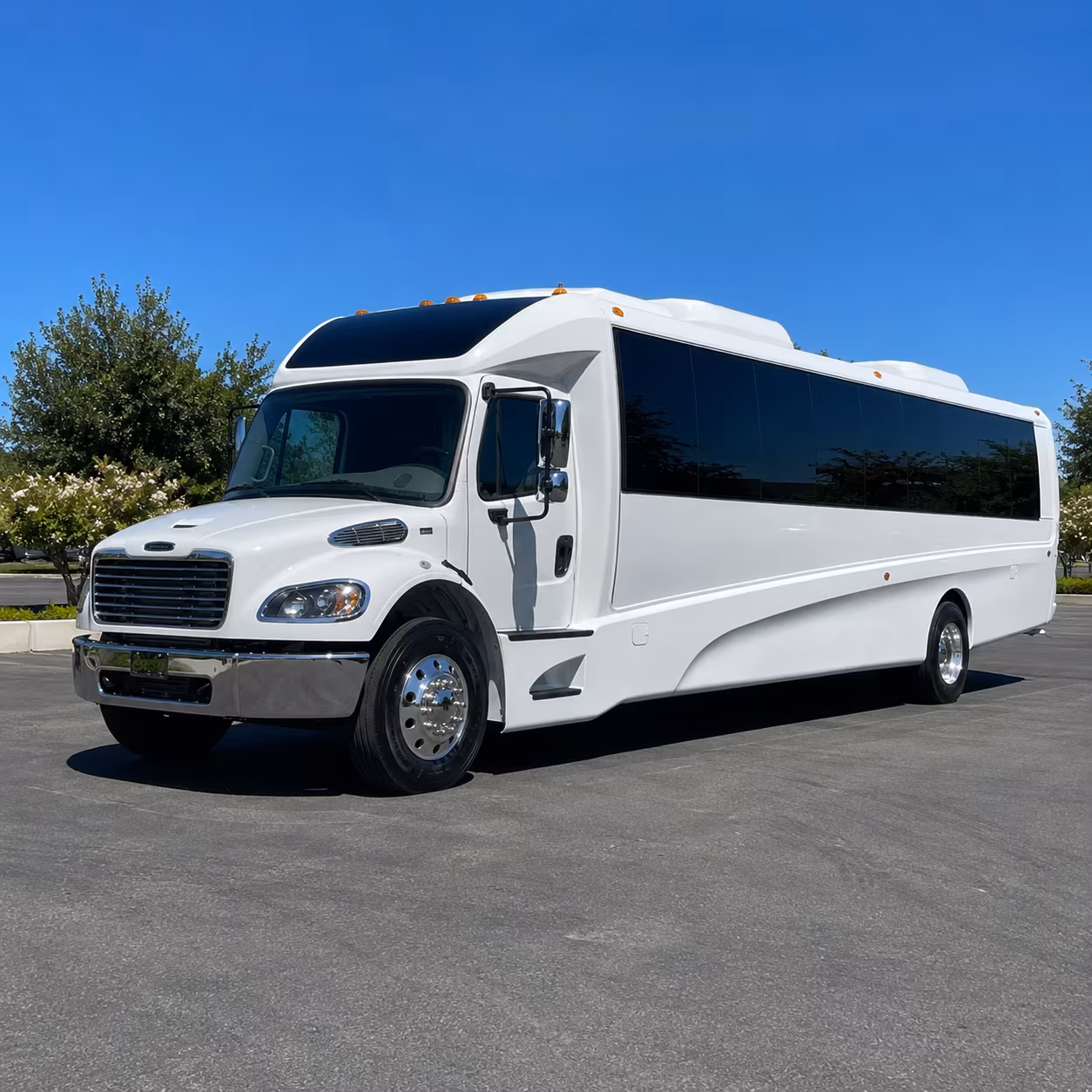 Hampton School Event Transportation party bus exterior