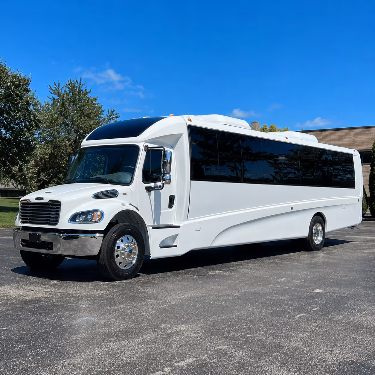 Hampton School Event Transportation party bus exterior