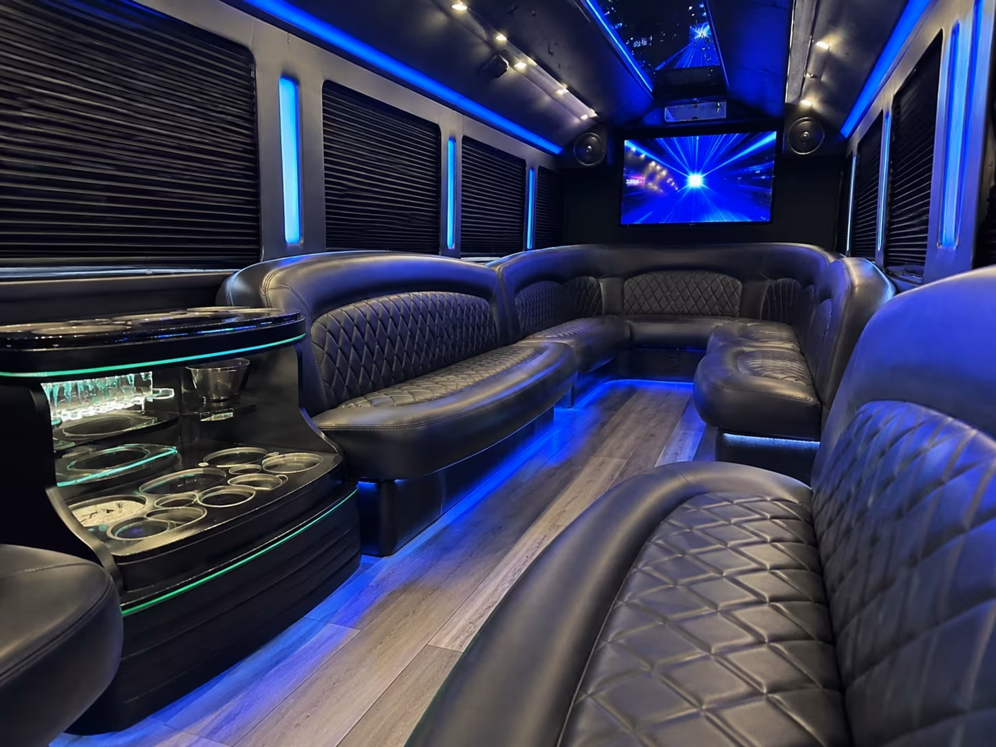 Hampton Wedding Transportation party bus exterior