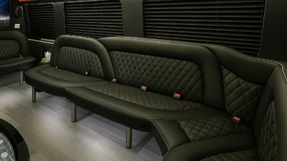 Interior of Charter Bus Company Portsmouth's 14 Passenger Sprinter Limousine in Portsmouth