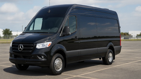 Exterior of Charter Bus Company Portsmouth's 14 Passenger Sprinter Limousine in Portsmouth