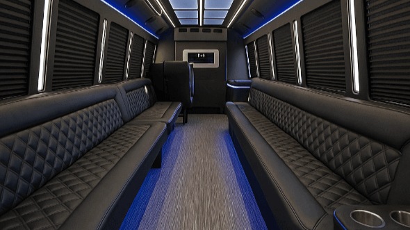 Interior of Charter Bus Company Virginia Beach's 25 Passenger Party Bus in Virginia Beach
