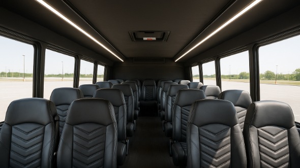 Interior of Charter Bus Company Hampton's 28 Passenger Minibus in Hampton
