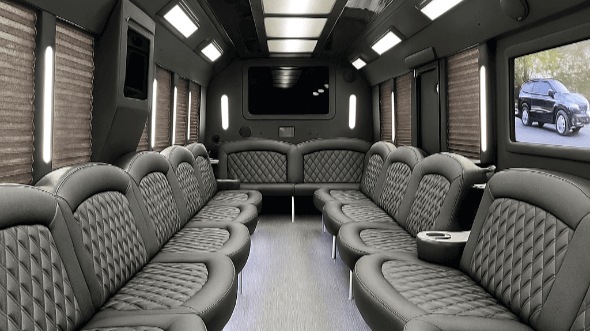 Interior of Charter Bus Company Norfolk's 28 Passenger Party Bus in Norfolk