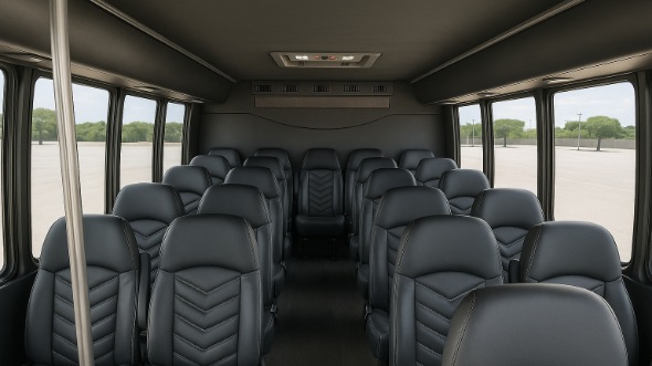 Interior of Charter Bus Company Hampton's 30 Passenger Minibus in Hampton