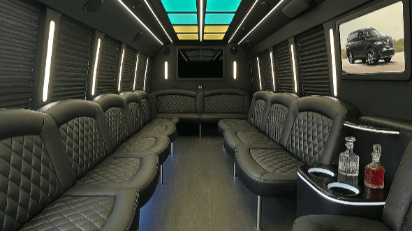 Interior of Charter Bus Company Newport News's 30 Passenger Party Bus in Newport News