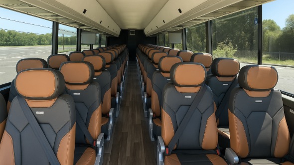Interior of Charter Bus Company Hampton's 40 Passenger Charter Bus in Hampton