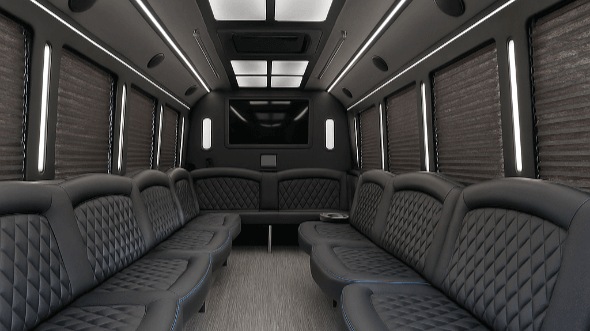 Interior of Hampton Party Bus Company's 40 Passenger Party Bus in Hampton
