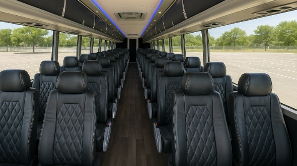 Interior of Charter Bus Company Hampton's 45 Passenger Charter Bus in Hampton