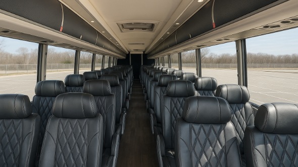 Interior of Charter Bus Company Hampton's 47 Passenger Charter Bus in Hampton