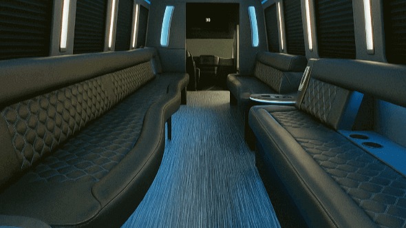 Interior of Charter Bus Company Suffolk's 50 Passenger Party Bus in Suffolk