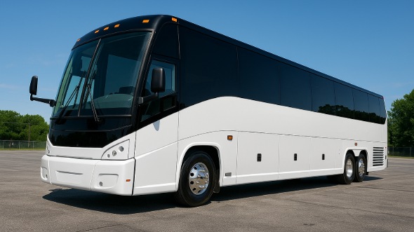 Exterior of Charter Bus Company Hampton's 54 Passenger Charter Bus in Hampton