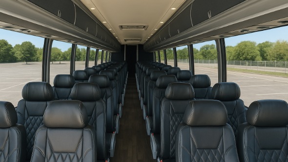 Interior of Charter Bus Company Hampton's 54 Passenger Charter Bus in Hampton