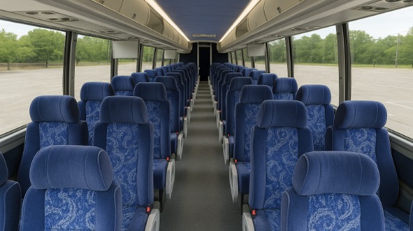 Interior of Charter Bus Company Hampton's 56 Passenger Charter Bus in Hampton