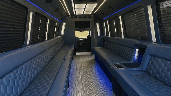 hampton 20 passenger party bus interior