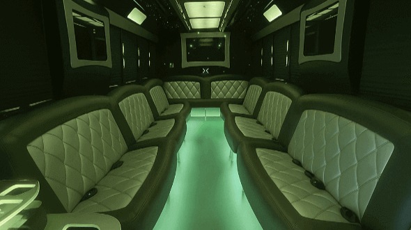 hampton 25 passenger party bus inside