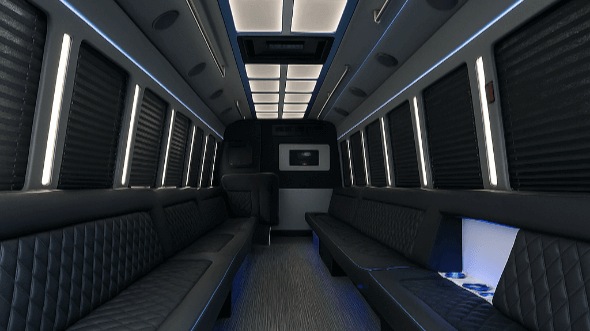 hampton 40 passenger party bus interior